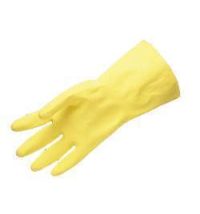 Yellow Household Flocklined Latex Gloves