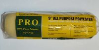 9" Beige Polyester Roller Cover, Plastic Core, 1/2" Nap
