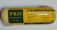 9" Beige Polyester Roller Cover, Plastic Core, 3/4" Nap