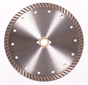 Close-up of 4.5 inch heavy duty turbo diamond blade used for cutting concrete and masonry